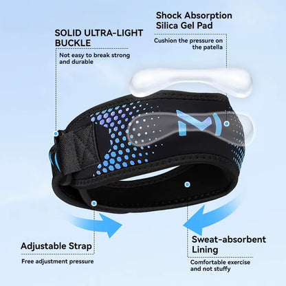 GTUBIKE Adjustable Patella Knee Strap - Support Band for Patellar Tendon Stabilization in Soccer, Basketball, Running, and Jumping