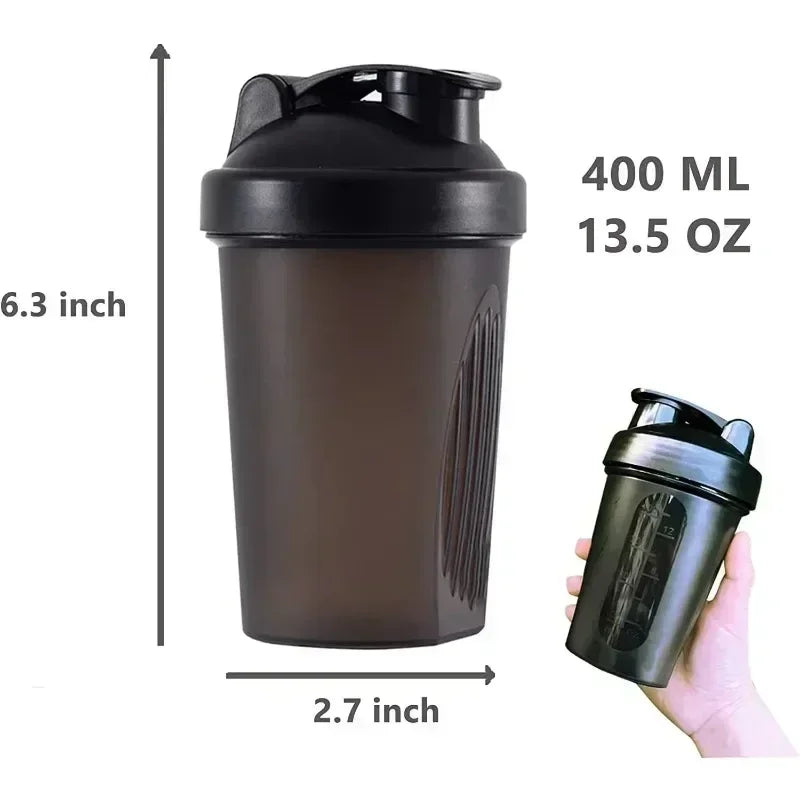 400ml Portable Plastic Shaker Bottle for Sports and Fitness - Ideal for Whey Protein Mixing and Outdoor Use