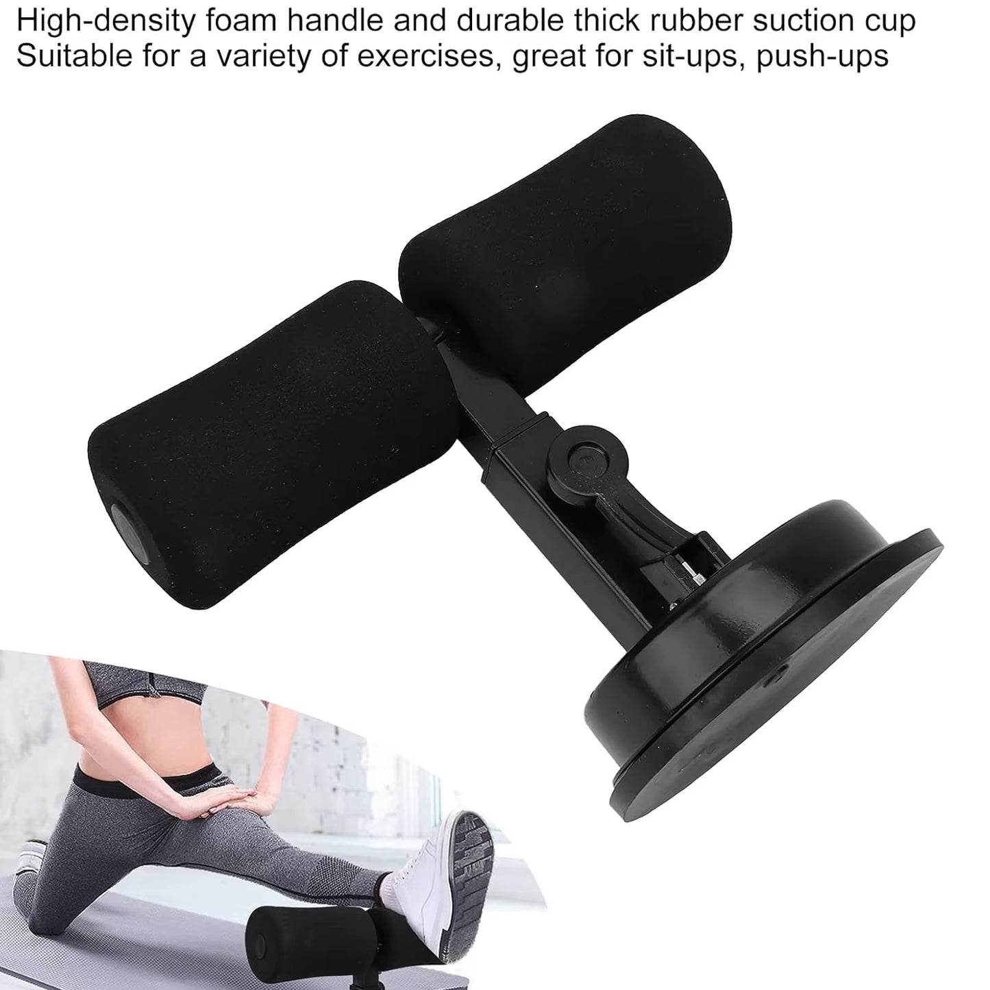 Suction Cup Sit-Up Assistance Device, Portable Abdominal Workout Trainer for Home Use with Non-Slip Base