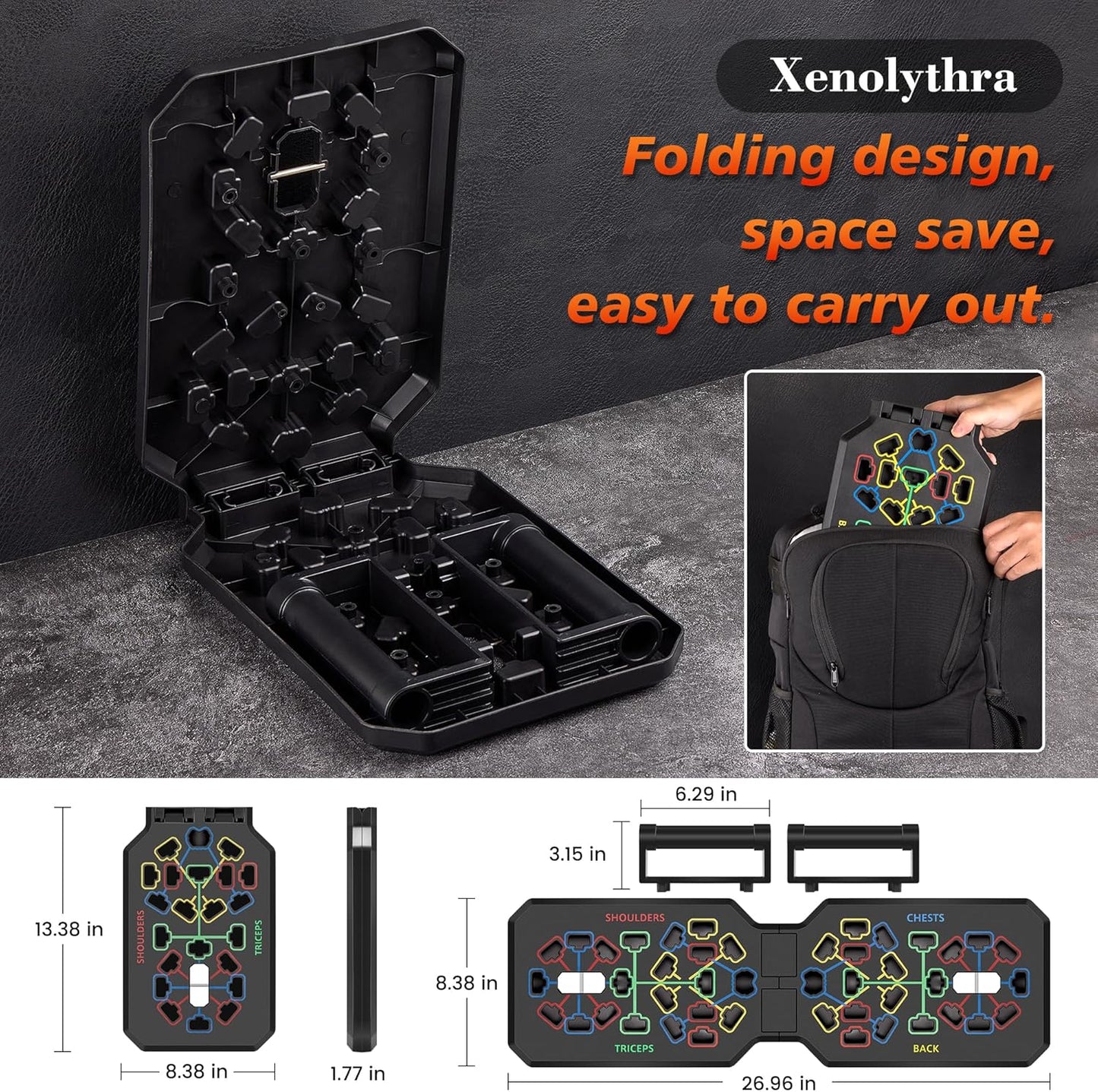 Adjustable Foldable Push-Up Board for Comprehensive Strength Training at Home