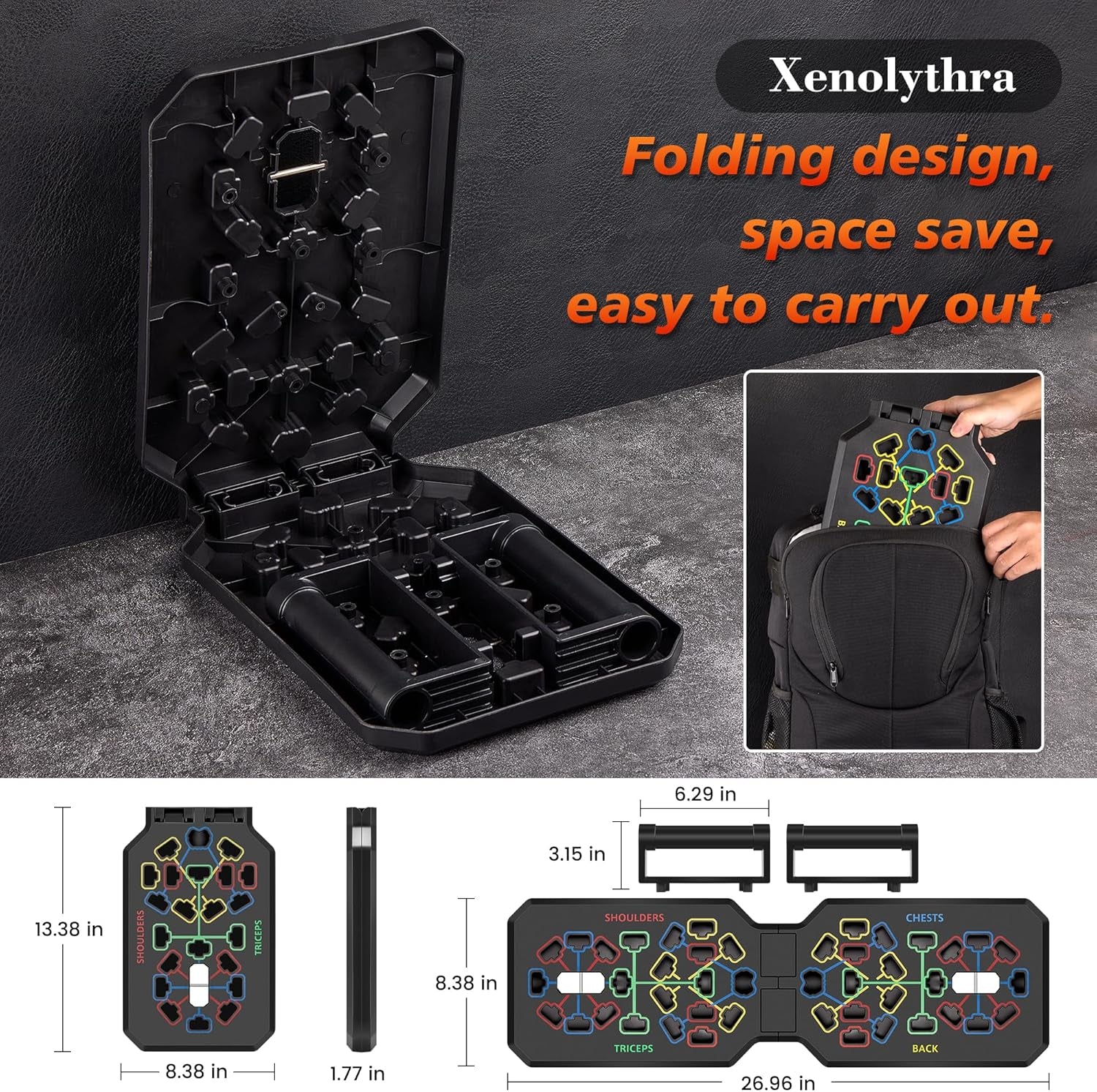 Adjustable Foldable Push-Up Board for Comprehensive Strength Training at Home
