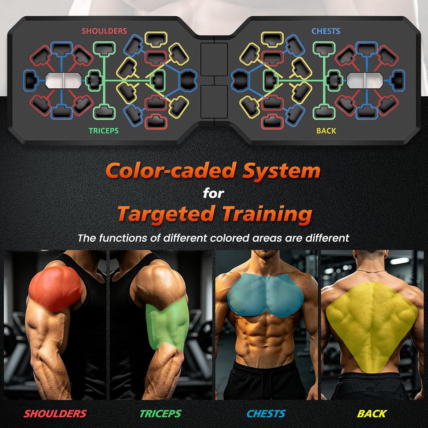 Adjustable Foldable Push-Up Board for Comprehensive Strength Training at Home