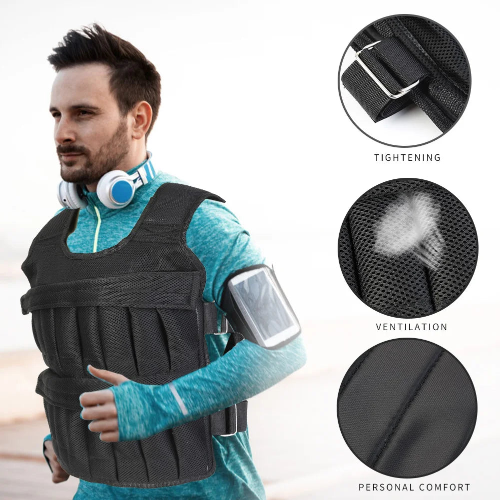 Adjustable Weight Training Vest for Fitness and Running - Available in 3/15/35Kg Options
