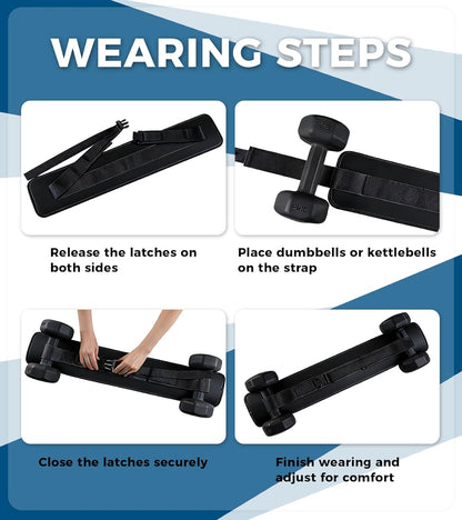 Adjustable Hip Thrust Belt for Dumbbells, Kettlebells, and Plates with Slip-Resistant Padding - Comfortable Glute Bridge Weight Belt for Home and Gym Workouts