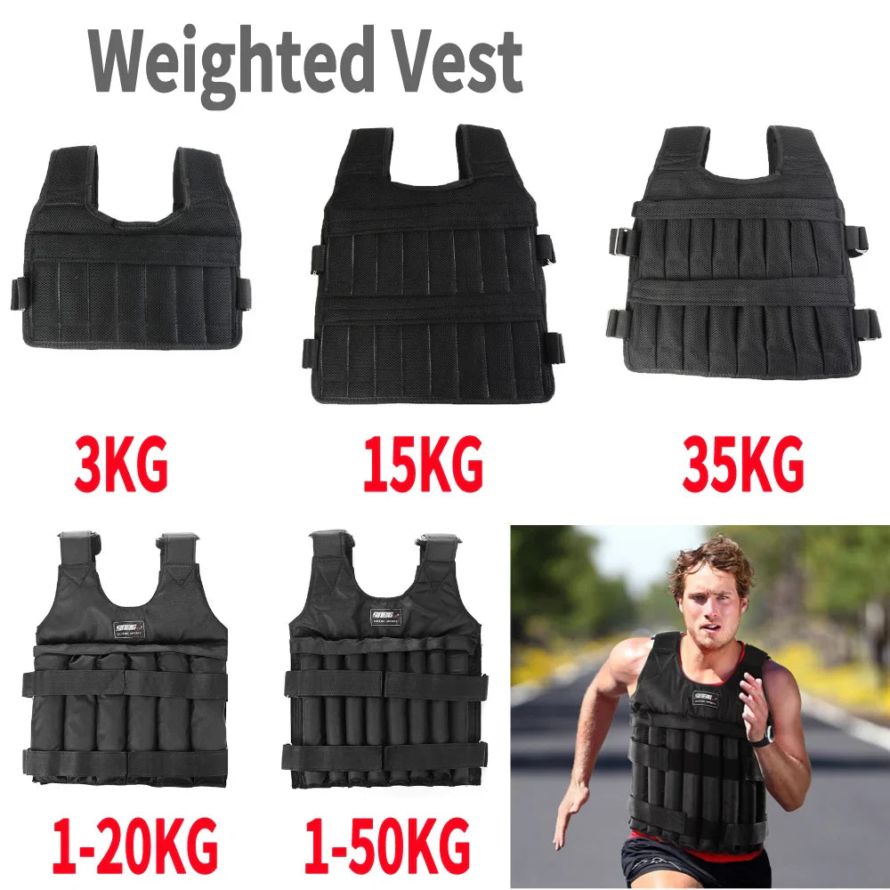 Adjustable Weight Training Vest for Fitness and Running - Available in 3/15/35Kg Options