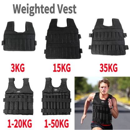 Adjustable Weight Training Vest for Fitness and Running - Available in 3/15/35Kg Options