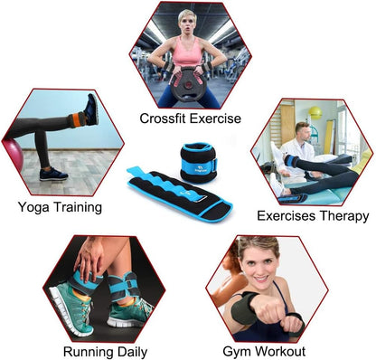 Adjustable Ankle Weights for All Ages - 1 to 20 lbs Pair for Strength Training, Jogging, Gymnastics, Aerobics, Home Fitness, and Physical Therapy
