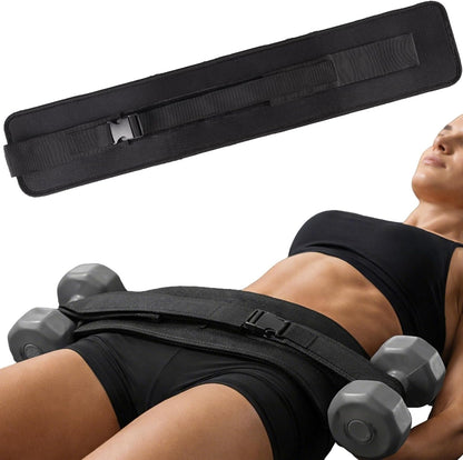 Adjustable Hip Thrust Belt for Dumbbells, Kettlebells, and Plates with Slip-Resistant Padding - Comfortable Glute Bridge Weight Belt for Home and Gym Workouts