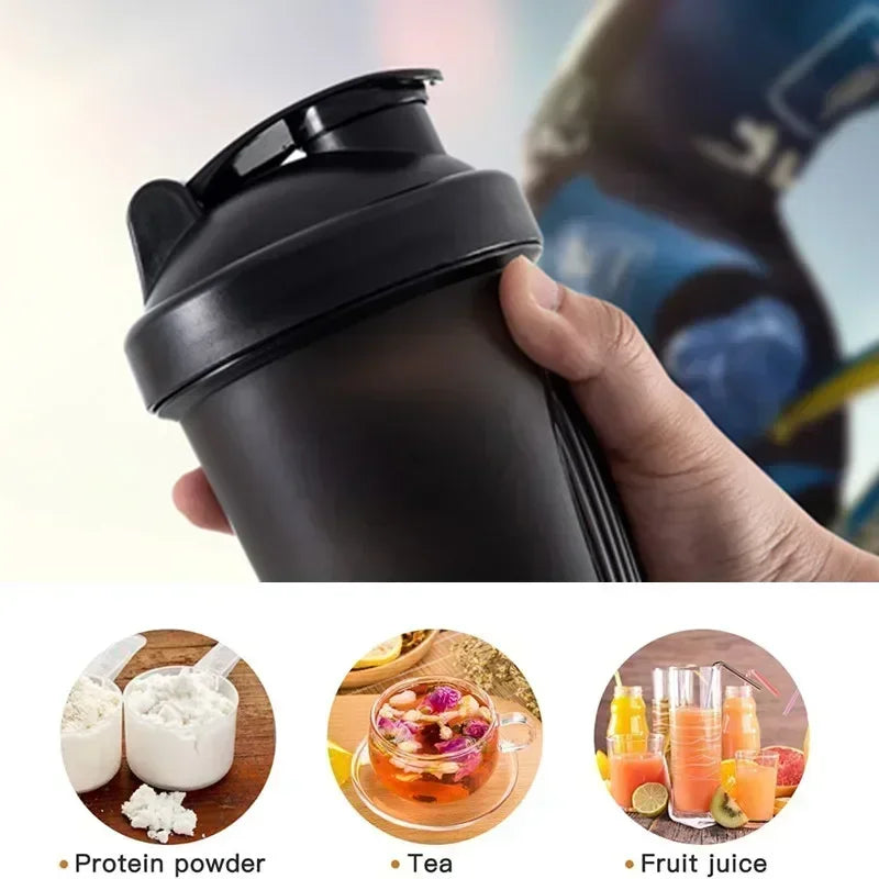 400ml Portable Plastic Shaker Bottle for Sports and Fitness - Ideal for Whey Protein Mixing and Outdoor Use