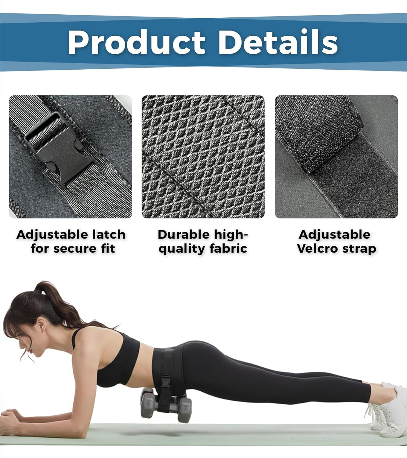 Adjustable Hip Thrust Belt for Dumbbells, Kettlebells, and Plates with Slip-Resistant Padding - Comfortable Glute Bridge Weight Belt for Home and Gym Workouts