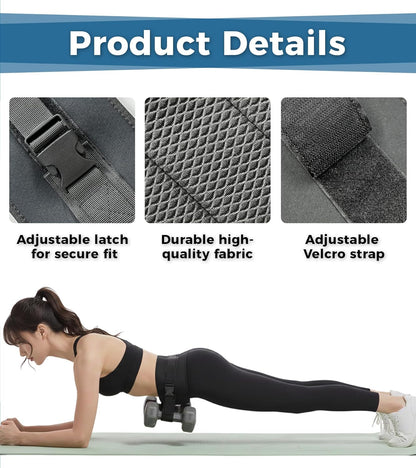 Adjustable Hip Thrust Belt for Dumbbells, Kettlebells, and Plates with Slip-Resistant Padding - Comfortable Glute Bridge Weight Belt for Home and Gym Workouts