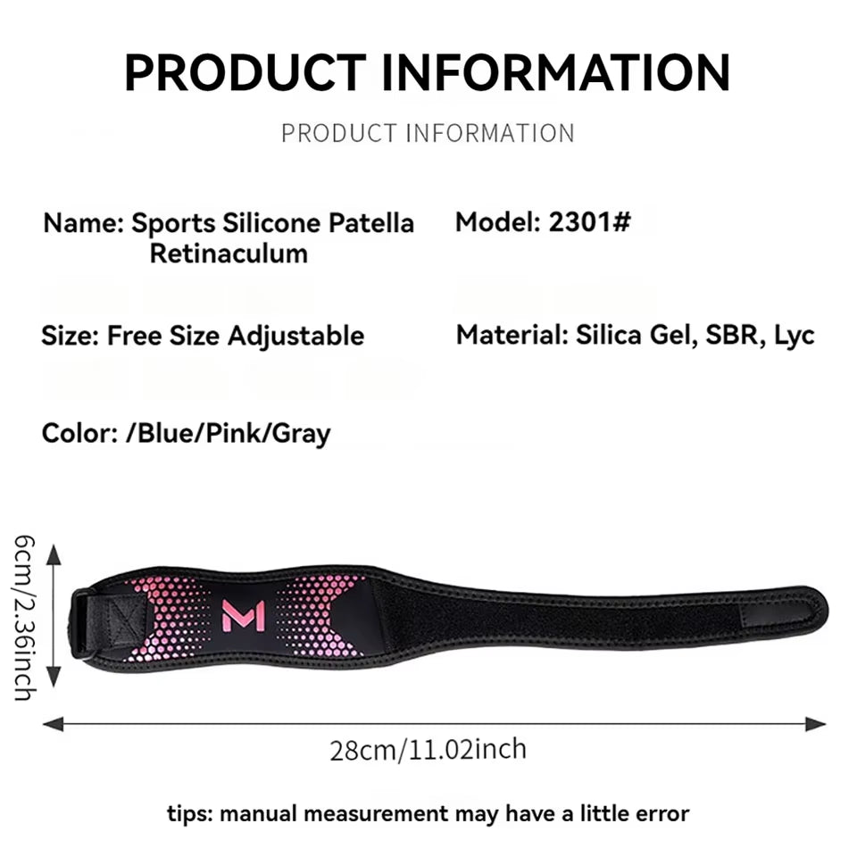 GTUBIKE Adjustable Patella Knee Strap - Support Band for Patellar Tendon Stabilization in Soccer, Basketball, Running, and Jumping